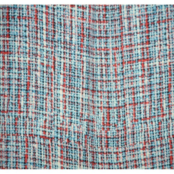 Talbots Mod Plaid Tweed Print Multicolor Blouse Top Ladies L Career Casual - Picture 8 of 11